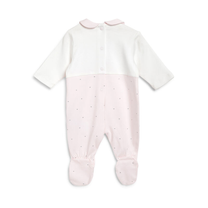 Girls Light Pink Applique Leg Opening Babysuit image number 1